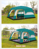 8-12 person double layer 1 hall 2 bedroom super strong waterproof windproof camping tent