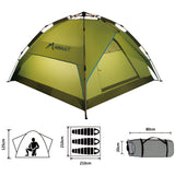 3-4 Person Automatic Tent - Family Tent For Beach Picnic Party