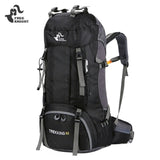 60L Climbing Bag Sport Waterproof Bag Camping Rucksack Tear Resistant  with Rain Cover
