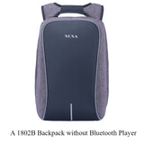 Anti Theft Backpack with Bluetooth Player Waterproof