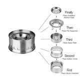 Portable Stainless Steel Wood Burning Camping Stove Collapsible Can Burns Solid Fuels for Outdoor Backpacking