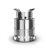 Portable Stainless Steel Wood Burning Camping Stove Collapsible Can Burns Solid Fuels for Outdoor Backpacking