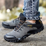 Man Hiking Shoes Waterproof Off-Road Mountain Climbing Trekking Shoes Wearable Leather Multi-terrain Outdoor Sports Sneakers
