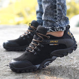 Man Hiking Shoes Waterproof Off-Road Mountain Climbing Trekking Shoes Wearable Leather Multi-terrain Outdoor Sports Sneakers
