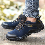 Man Hiking Shoes Waterproof Off-Road Mountain Climbing Trekking Shoes Wearable Leather Multi-terrain Outdoor Sports Sneakers